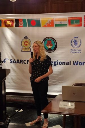 Digital map of South Asia with connected food icons representing regional collaboration, food safety, and cross-border partnerships